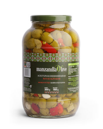 Aceitunas Gordal Deshuedadas Rotas Aliñadas - Manzanilla Olive